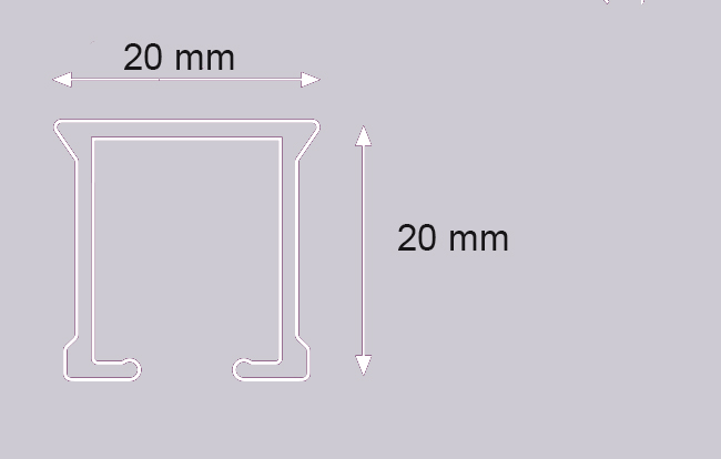 Wymiary szyny sufitowej CS do ciężkich zasłon
